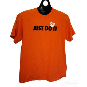 vtg nike air orange t shirt just do it graphic 90s swoosh sz xl short sleeved